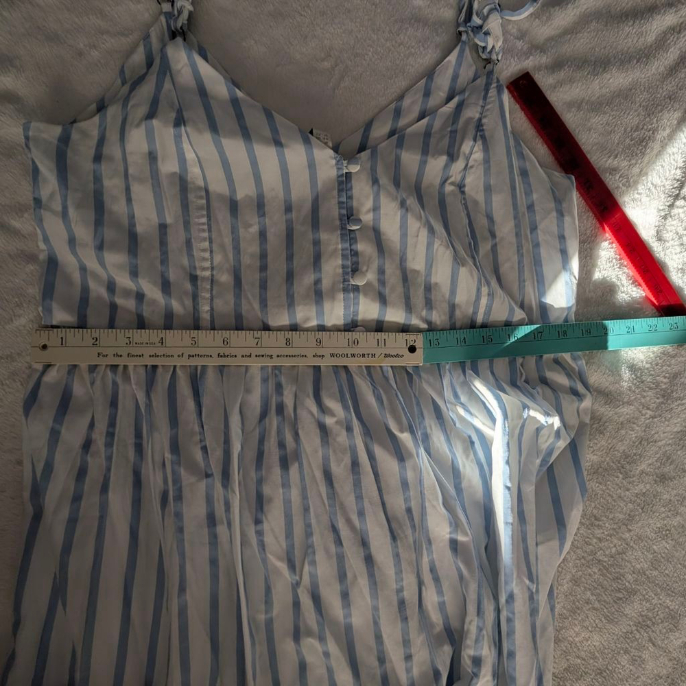 ASOS Striped White Blue Maxi Dress - Size 12 - Picture 7 of 11